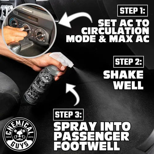 Miniatura 4 de Chemical Guys Black Frost Air - Ambientador en aerosol premium para automóvil y eliminador de olores, aerosol de aroma masculino fresco