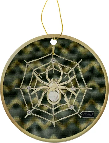 Matashi Adorno artístico con estampado de araña 5D, adornos colgantes de araña de la suerte para decoración del árbol de Navidad, con historia de la