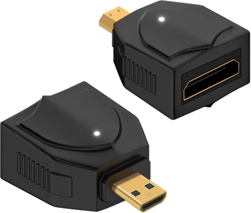 Miniatura 9 de Duttek Adaptador Mini HDMI de 180 grados [video 8K @60Hz, 4K @144Hz, 48Gbps] Adaptador Mini HDMI macho a hembra de ángulo ascendente para cámara