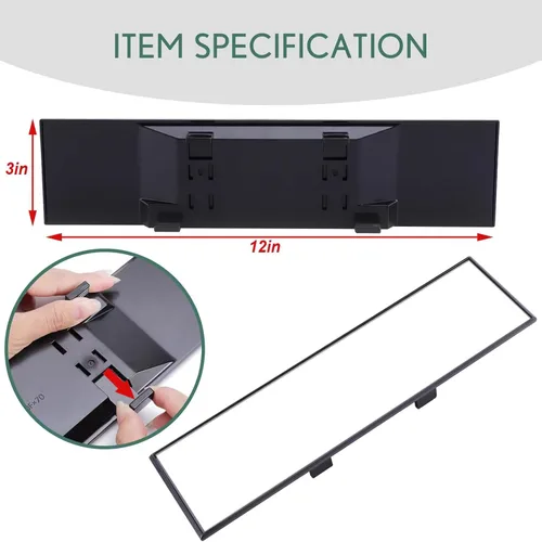 Miniatura 2 de Espejo universal de gran angular con clip, espejo retrovisor panorámico plano HD, antirreflejo, tinte transparente, accesorios para automóvil, SUV