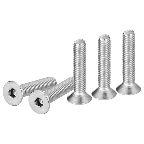 Miniatura 9 de DTGN Tornillos de cabeza plana M3-0.020 x 1.378 in, paquete de 50 tornillos de cabeza plana de acero inoxidable 304, rosca completa, pernos