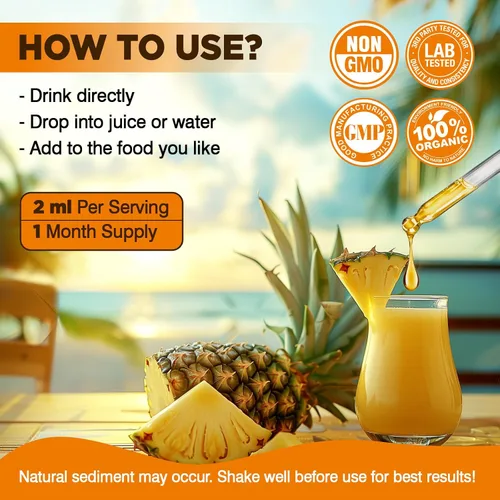 Miniatura 7 de Quercetina liposomal con gotas líquidas de bromelina, 8 en 1 quercetina orgánica 1000 mg suplementos con bromelina 500 mg, vitamina C, D3, zinc