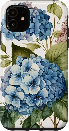 Miniatura 8 de Watercolour Vintage Blue Hydrangea with Flower Flower Case for iPhone 17