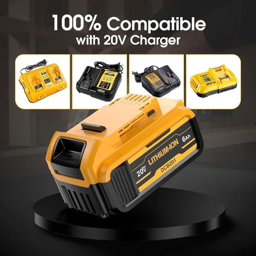 Miniatura 5 de Paquete de 4 Baterías de Repuesto de 6.0Ah para Dewalt 20V Max Litio Compatible con DCB204 DCB206 DCB203 DCB200 DCB201 DCB181 DCB180 Aplica