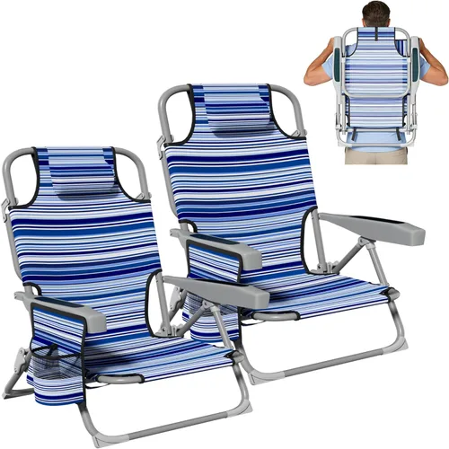 Miniatura 10 de Silla de camping de gran tamaño, sillas de césped con respaldo alto de 500 libras (negro azul) Portable Outdoor Heavy Duty Folding Camping Chairs