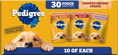 Miniatura 15 de Pedigree Cena húmeda molida y picada para perros adultos, variedad de queso, (18) bolsas de 3.5 oz