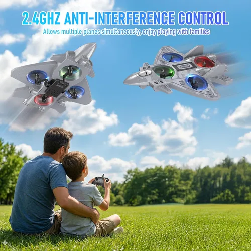 Miniatura 3 de Avión de control remoto de avión RC para niños de 8 años en adelante, aviones RC Drones de espuma para adultos y niños, juguete de chorro de combate
