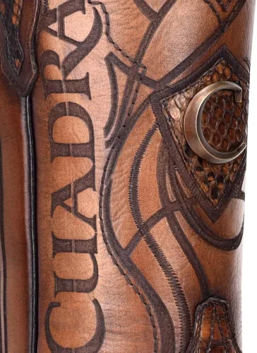 Miniatura 8 de Cuadra Botas occidentales para hombre en piel auténtica de pitón, Metálico