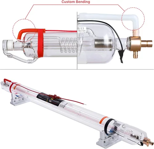Miniatura 4 de Cloudray 90W Tubo láser de CO2 90W-100W, diámetro de 1250mm y 80mm de diámetro del cable. Preconectado con revestimiento, tubo láser CO2 de 90