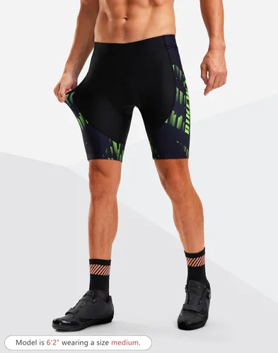 Miniatura 18 de Bikewa Pantalones cortos de ciclismo para hombre, con acolchado 4D, para ciclismo de carretera, con bolsillos con cremallera