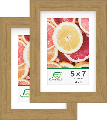 Miniatura 64 de FrameWorks Marcos de fotos clásicos de madera 4 x 6 con vidrio templado, roble natural, paquete de 6 Roble natural-6