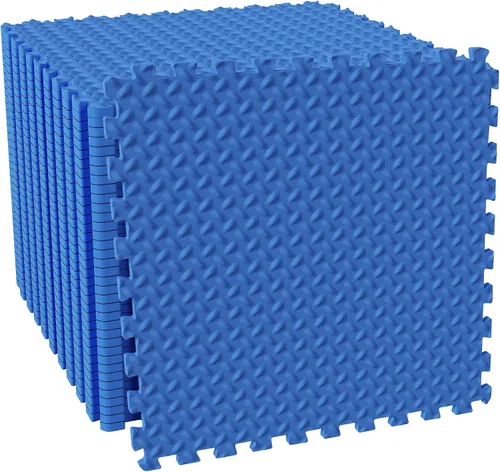 Miniatura 10 de Fitvids Tapete de suelo de rompecabezas para gimnasio, azulejos entrelazados de EVA de alta densidad de 3/4 pulgadas de grosor, alfombrilla