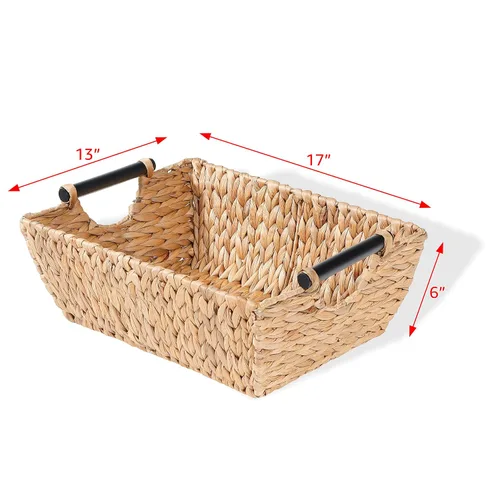 Miniatura 3 de Trademark Innovations Cesta con mango de madera y jacinto de 17