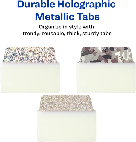 Miniatura 2 de Avery, Multi-Use Ultra Tabs - 2 x 1.5 pulgadas, diseños iridiscentes holográficos, 18 pestañas de páginas reposicionables (74145)