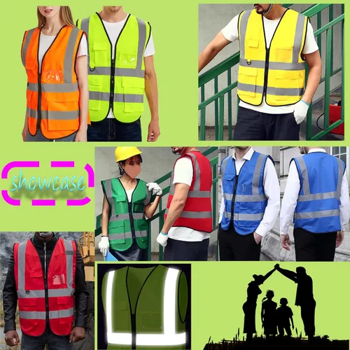 Miniatura 6 de Chaleco de seguridad personalizado para hombres con bolsillos, chaleco de construcción, chaleco reflectante Hi Vis, chaleco de trabajo, chaleco