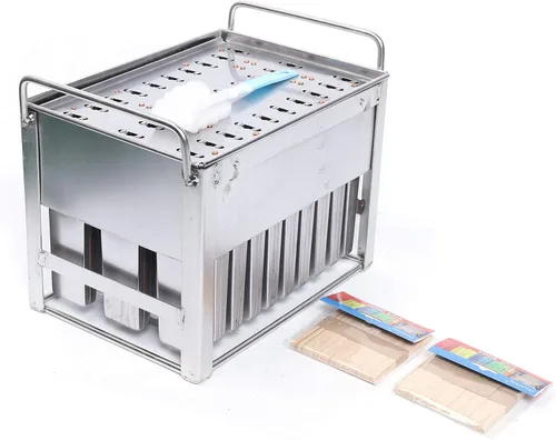 Miniatura 7 de 30 moldes de acero inoxidable congelados para helados helados, bandeja para congelador, soporte comercial para palitos de helado de 0.031 in