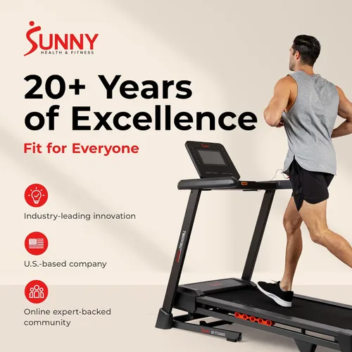Miniatura 8 de Sunny Health & Fitness Exercise Treadmills Double Deck Sizes and Incline Features with Bluetooth & SunnyFit App