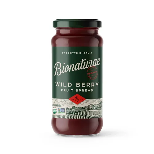 Bionaturae Mermelada Orgánica de Frutas Silvestres - Gelatina Orgánica, Sin OMG, Certificado USDA, Sin Azúcar Añadido, Sin Conservantes, Mermelada