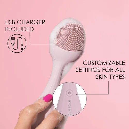 Miniatura 8 de JAPONESQUE SKINTherapy Limpiador facial sónico rejuvenecedor, dispositivo de limpieza impermeable recargable con cepillo de silicona, levanta