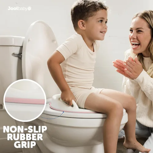Miniatura 3 de Jool Baby Asiento de entrenamiento para ir al baño para niños y niñas con asas, se adapta a inodoros redondos y ovalados, antideslizante