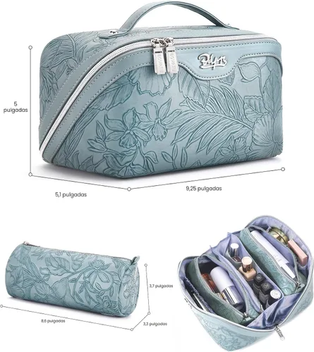 Miniatura 2 de BOYATU Bolsas de maquillaje de viaje Bolsa organizadora de cosméticos: Juego de 3 bolsas de maquillaje de gran capacidad, bolsas de aseo de piel