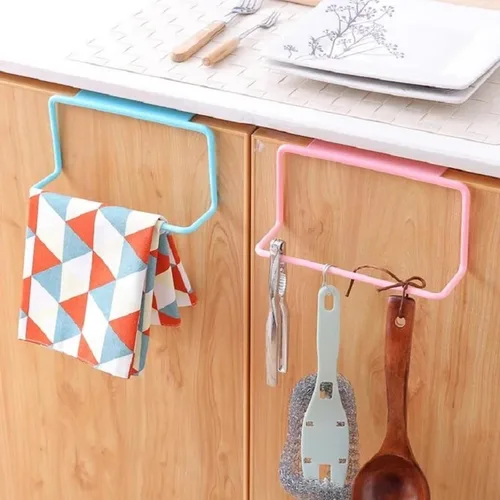Miniatura 4 de Toallero de trapo, 2 unidades, para armario de cocina, sin perforaciones, de plástico, para colgar toallas, barra de toallas, soporte para toallas