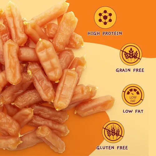 Miniatura 2 de Jungle Calling Golosinas suaves para perros con salchicha de pollo, carne seca de pollo tierna para perros pequeños y medianos, sin granos, con alto