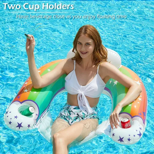 Miniatura 7 de Jasonwell Flotador de piscina con dosel – Flotadores inflables de piscina para adultos, silla flotante de piscina, flotadores para piscina, silla