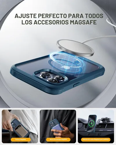 Miniatura 5 de Miracase - Funda magnética para iPhone 15 Pro [Compatible con MagSafe] Funda de cuerpo completo con protector de pantalla de vidrio incorporado