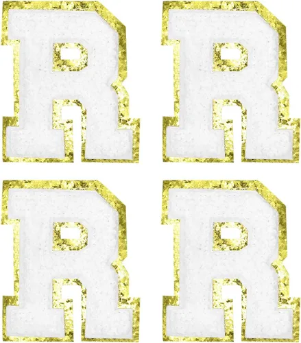 Miniatura 19 de MECCANIXITY 4 parches de letras de felpilla termo-adhesivas con letras del alfabeto blanco, talla M, 3 pulgadas de altura para ropa, zapatos