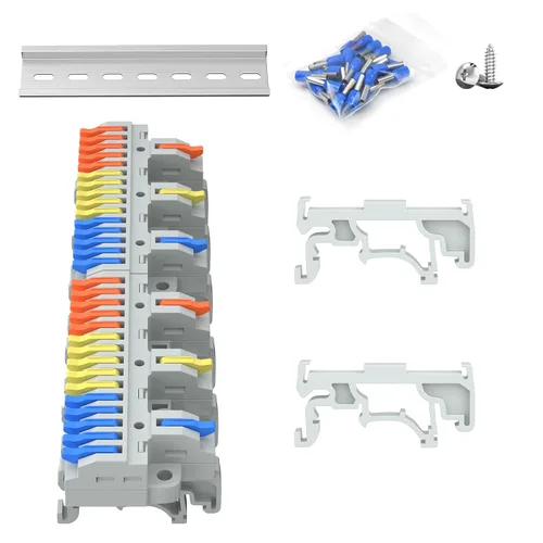 Miniatura 12 de Bloque de terminales, terminal de voltaje tipo riel, bloque de terminales combinado de riel (paquete de 2)