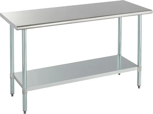 Miniatura 24 de Mesa de acero inoxidable para preparación y trabajo con protector contra salpicaduras, 24x72 pulgadas