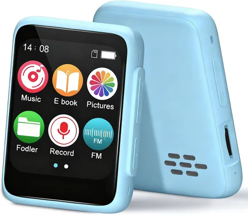 Miniatura 12 de Reproductor de MP3 para niños con Bluetooth y altavoz, reproductor de música portátil simple para niños, radio FM de 32 GB, lector de libros Negro