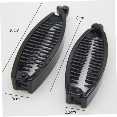 Miniatura 5 de 2 horquillas de plátano para mujer, pinzas de plástico para el cabello de plástico con ondas negras, accesorios para el cabello para dama