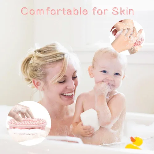Miniatura 5 de Paquete de 3 unidades de esponja de silicona suave, exfoliante corporal de silicona suave, cepillo corporal de silicona para baño y ducha