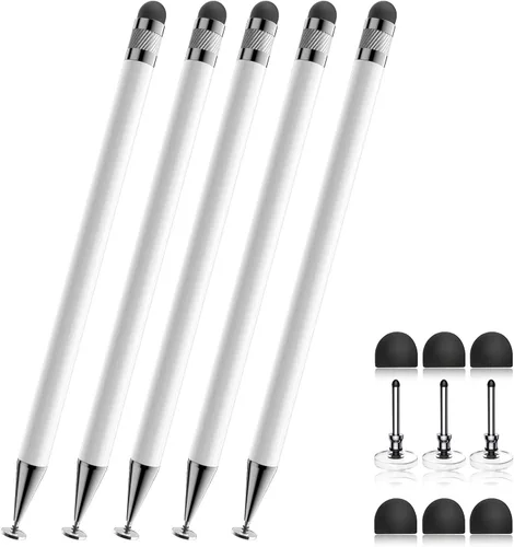 Miniatura 15 de Bopomofo Stylus (5 unidades), lápiz capacitivo 2 en 1 para pantalla táctil, alta precisión y sensibilidad, adecuado para tabletas