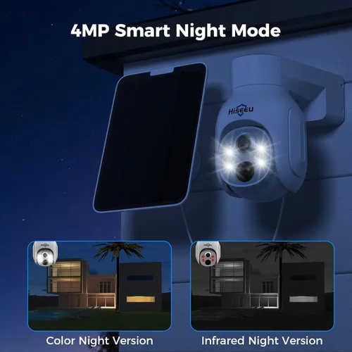 Miniatura 5 de Hiseeu - Cámara de seguridad solar para exterior, 4 cámaras de 4 MP, sistema de cámara de seguridad inalámbrico con pantalla LCD de 10 pulgadas