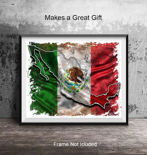 Miniatura 5 de Bandera de México, bandera mexicana, regalos de arte de pared mexicano, decoración de pared de arte chicano, bandera artes decoraciones para cuartos