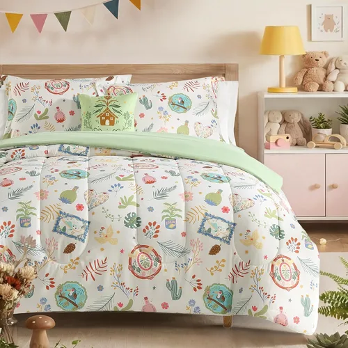 Miniatura 22 de Juego de edredón para niños Kaleido Space tamaño individual para niños, juego de ropa de cama para niños con luz en la oscuridad para jugadores, 1