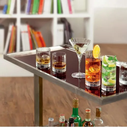 Miniatura 6 de Luigi Bormioli Bach - Vasos altos acanalados, fabricados en Italia (juego de 4), vasos de barra de 16.5 onzas con base pesada, bordes cortados