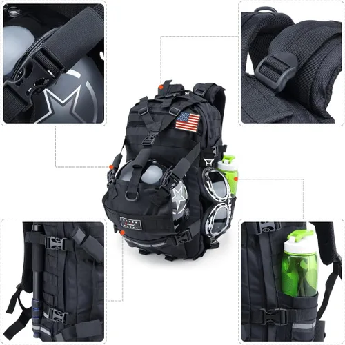 Miniatura 5 de Mochila de motocicleta para hombre, para casco de equitación, mochilas con portador de sombrero/almacenamiento, impermeable, bolsa de viaje de gran