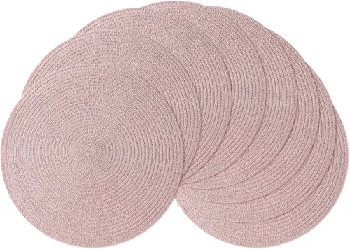 Leetaltree Manteles individuales redondos de algodón resistentes al calor y antideslizantes, manteles individuales bohemios lavables para mesas de