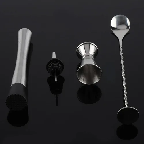 Miniatura 5 de Juego de coctelera de 4 piezas, juego de mezclador de bebidas, herramientas de mezcla de bebidas Elite Mixology Barman Kit con accesorios esenciales
