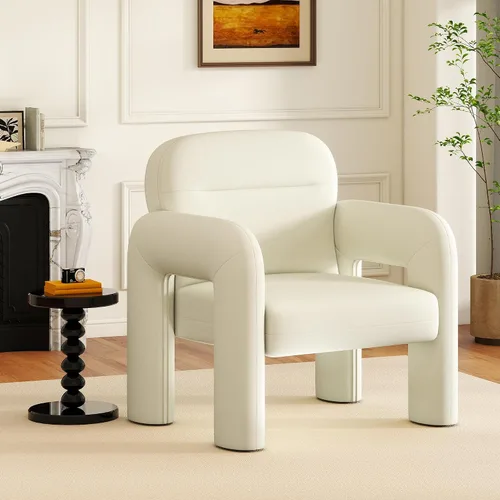 Miniatura 12 de LSSPAID Sillas decorativas, sillones tapizados de tela de línea moderna, cómoda silla de lectura para ocio, sillón individual esponjoso para sala