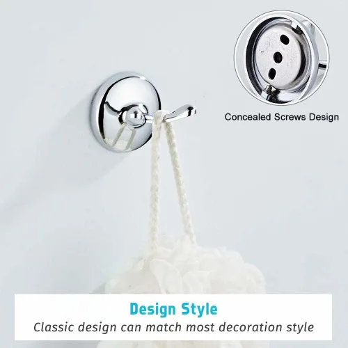 Miniatura 6 de Juego de accesorios de baño de 4 piezas (barra de toalla ajustable, anillo de toalla, soporte de papel higiénico, gancho para toalla), accesorios