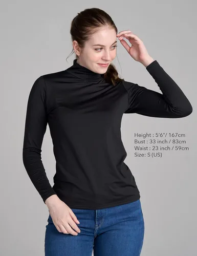Miniatura 3 de LAPASA Women Mock Neck Thermal Underwear Top Undershirt Lightweight Midweight Fleece Lined Long Sleeve Base Layer L87L89