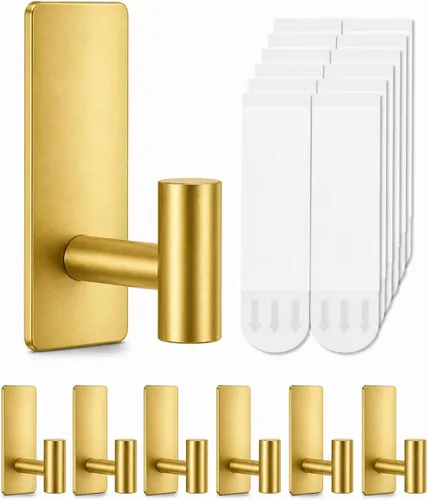 Miniatura 13 de 8 ganchos para toallas resistentes para colgar, ganchos adhesivos de pared con tiras extraíbles, adhesivos sin daños, para exteriores, para baños