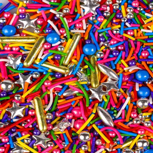 Miniatura 11 de Chispas para decorar pasteles, magdalenas, galletas, cobertura de helado, 7 onzas de chispas doradas y plateadas para hornear, perfectas para Negro