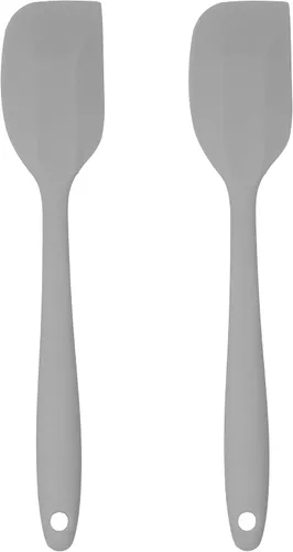 Miniatura 14 de Juego de 4 utensilios de silicona – Espátula de goma, cepillo de repostería, espátula ranurada y paleta de arroz – Juego completo resistente al Rosa