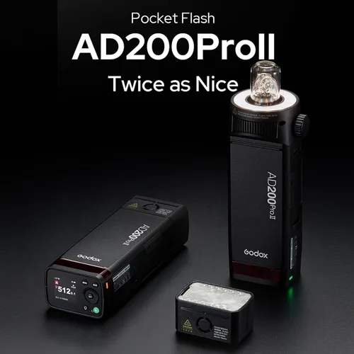Miniatura 3 de Godox AD200 Pro II AD200Pro II Flash Strobe Monolight, sincronización de un solo toque con disparador X3, lámpara de modelado LED bicolor, 1/512 a